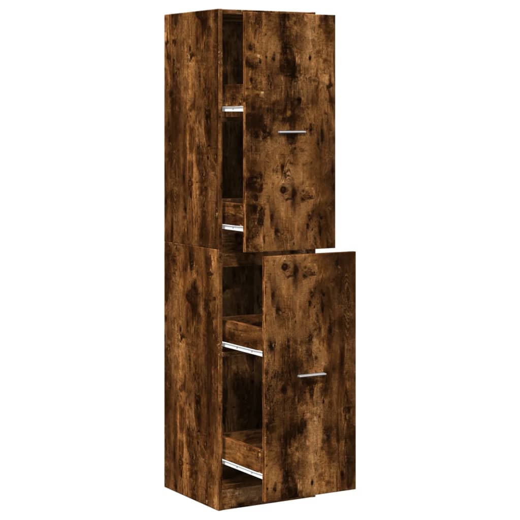 Apothekerskast 40x41x174,5 cm bewerkt hout gerookt eikenkleurig Opbergkasten & lockerkasten | Creëer jouw Trendy Thuis | Gratis bezorgd & Retour | Trendy.nl