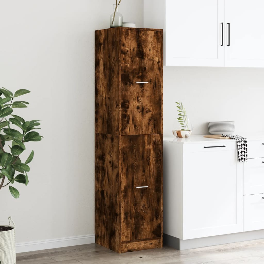 Apothekerskast 40x41x174,5 cm bewerkt hout gerookt eikenkleurig Opbergkasten & lockerkasten | Creëer jouw Trendy Thuis | Gratis bezorgd & Retour | Trendy.nl