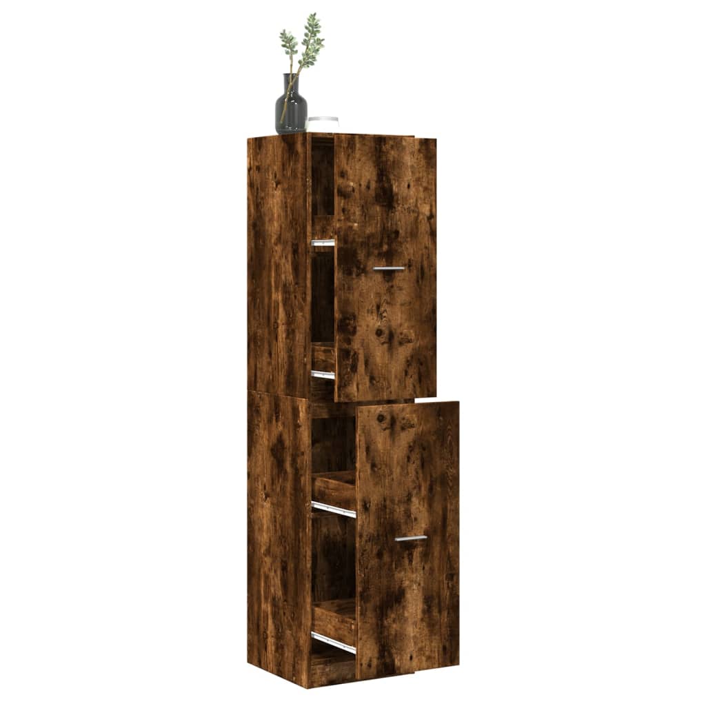 Apothekerskast 40x41x174,5 cm bewerkt hout gerookt eikenkleurig Opbergkasten & lockerkasten | Creëer jouw Trendy Thuis | Gratis bezorgd & Retour | Trendy.nl