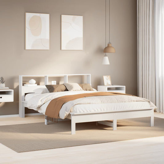 Bedframe zonder matras massief grenenhout wit 140x190 cm Bedden & bedframes | Creëer jouw Trendy Thuis | Gratis bezorgd & Retour | Trendy.nl