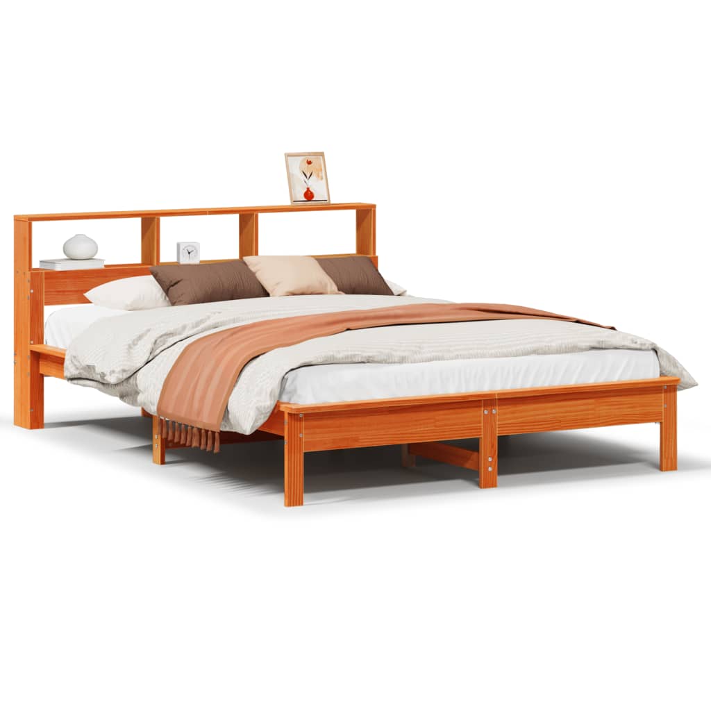 Bed met matras massief grenenhout wasbruin 140x190 cm Bedden & bedframes | Creëer jouw Trendy Thuis | Gratis bezorgd & Retour | Trendy.nl