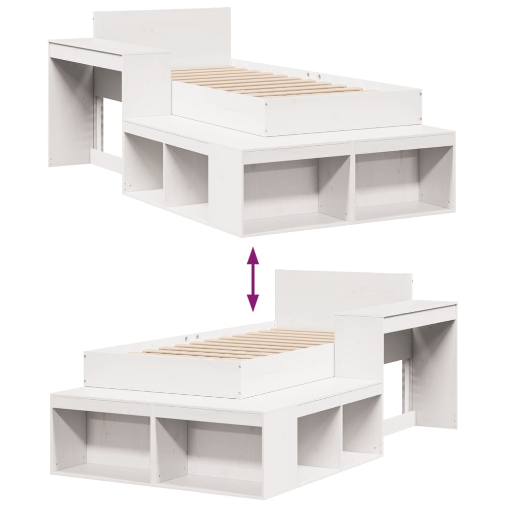 Bedframe zonder matras massief grenenhout wit 90x190 cm Bedden & bedframes | Creëer jouw Trendy Thuis | Gratis bezorgd & Retour | Trendy.nl