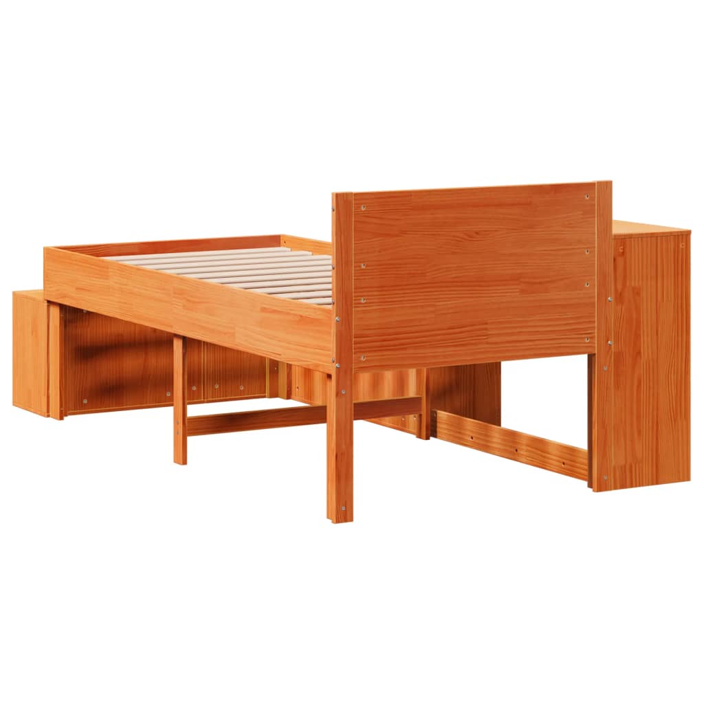 Bedframe zonder matras massief grenenhout wasbruin 90x190 cm Bedden & bedframes | Creëer jouw Trendy Thuis | Gratis bezorgd & Retour | Trendy.nl