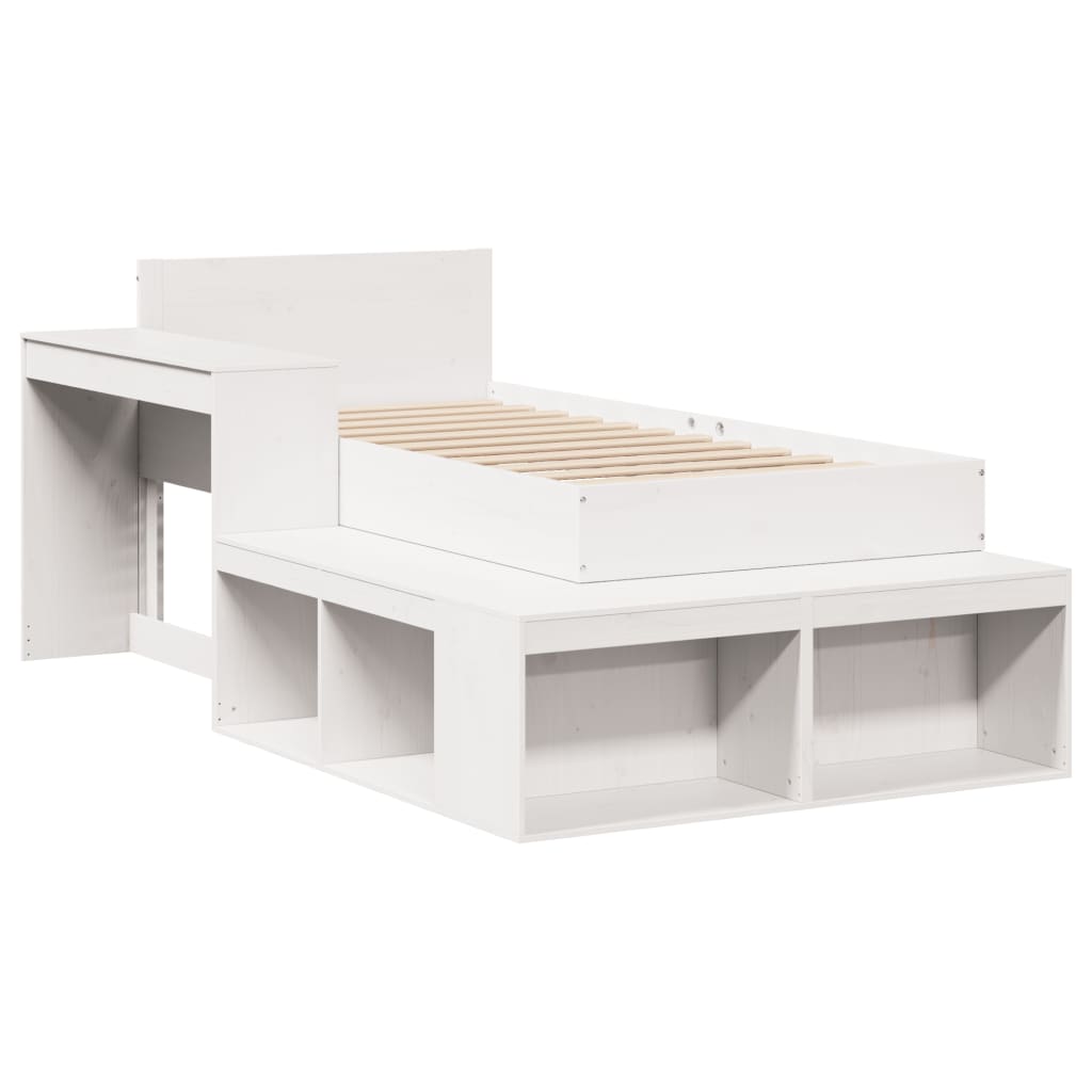 Bedframe zonder matras massief grenenhout wit 75x190 cm Bedden & bedframes | Creëer jouw Trendy Thuis | Gratis bezorgd & Retour | Trendy.nl