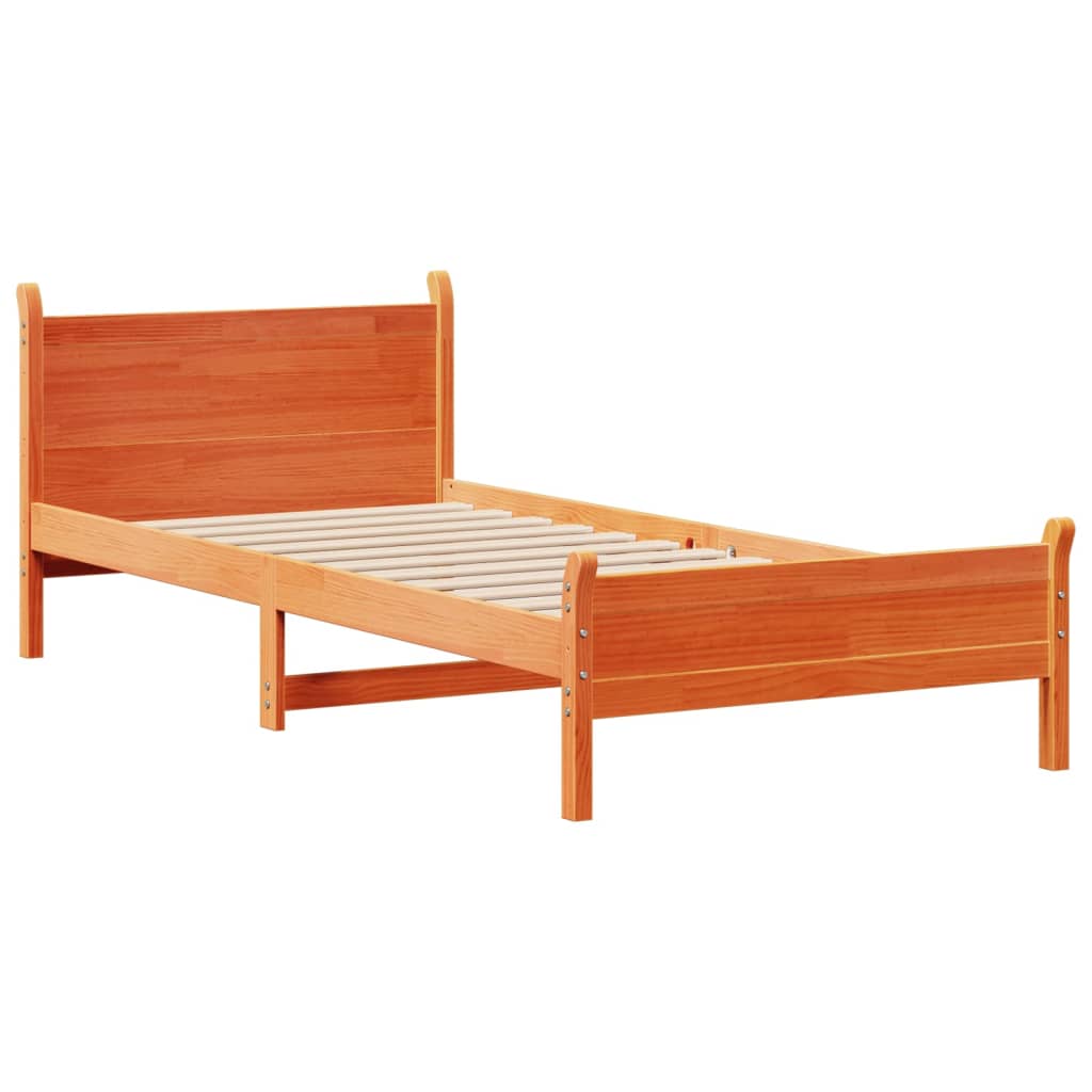 Bedframe zonder matras massief grenenhout wasbruin 90x190 cm Bedden & bedframes | Creëer jouw Trendy Thuis | Gratis bezorgd & Retour | Trendy.nl