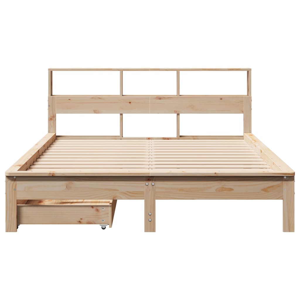 Bed met boekenkast zonder matras massief grenenhout 140x190 cm Bedden & bedframes | Creëer jouw Trendy Thuis | Gratis bezorgd & Retour | Trendy.nl