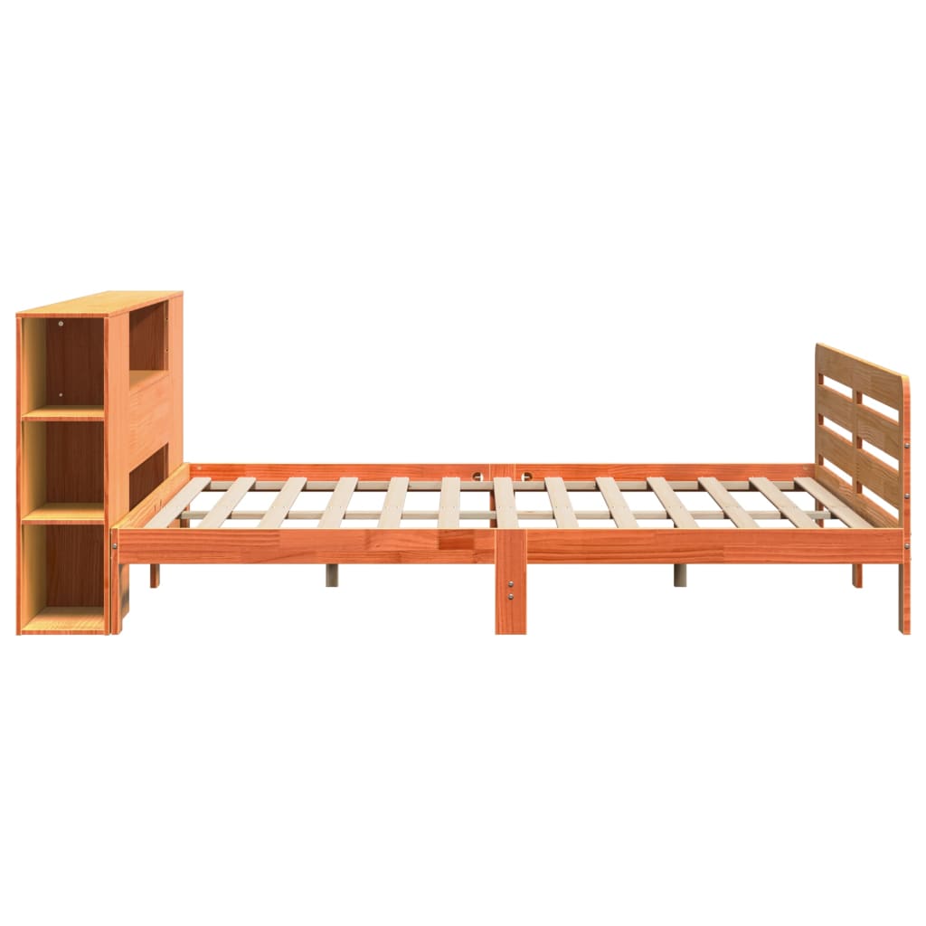 Bedframe zonder matras massief grenenhout wasbruin 180x200 cm