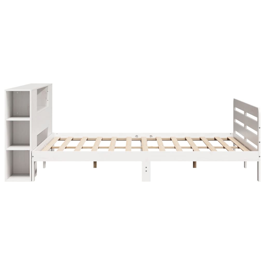 Bedframe zonder matras massief grenenhout wit 200x200 cm