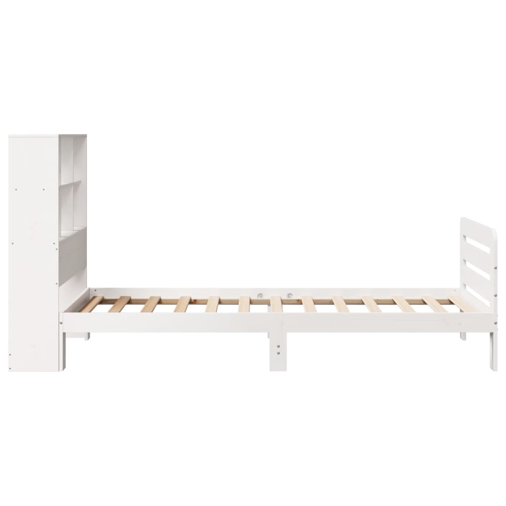 Bedframe zonder matras massief grenenhout wit 140x200 cm