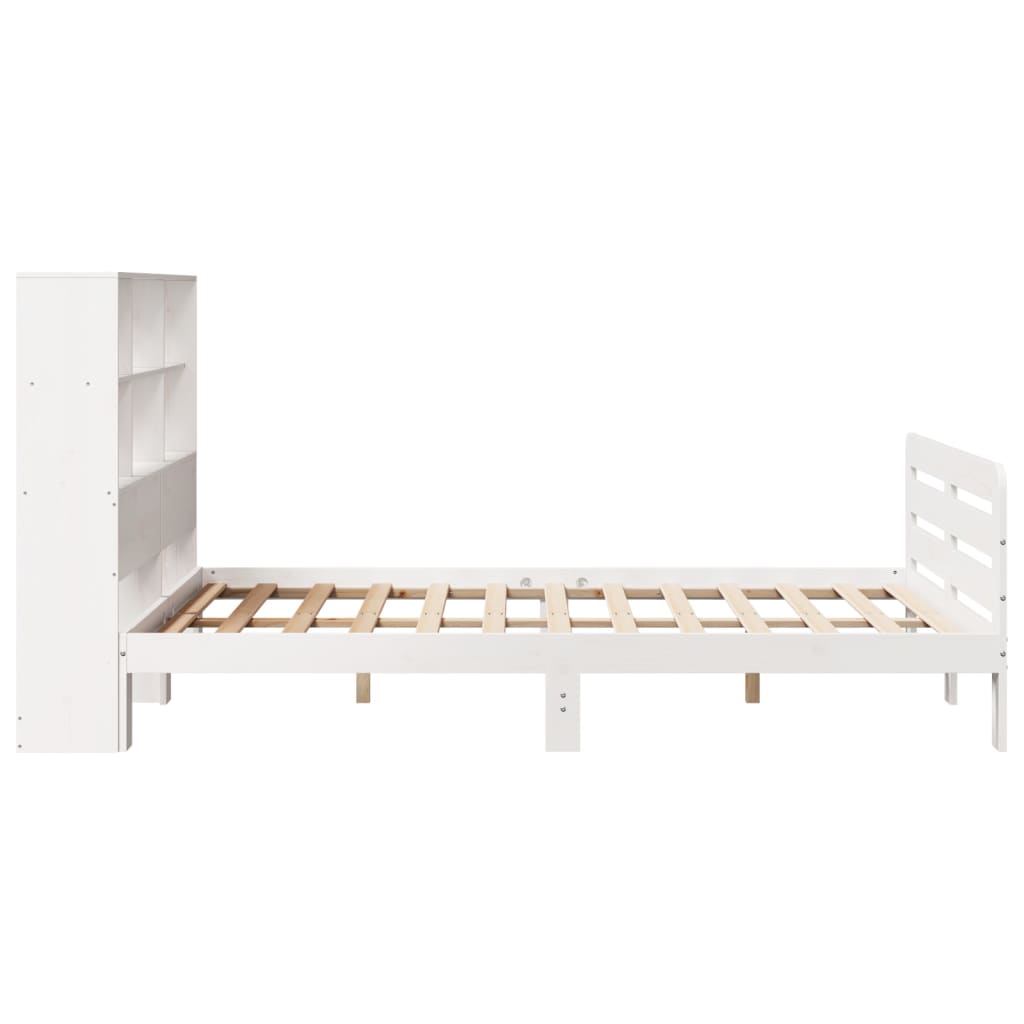 Bedframe zonder matras massief grenenhout wit 160x200 cm