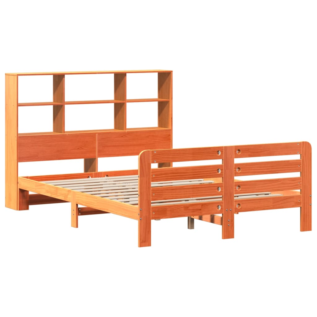 Bedframe zonder matras massief grenenhout wasbruin 160x200 cm