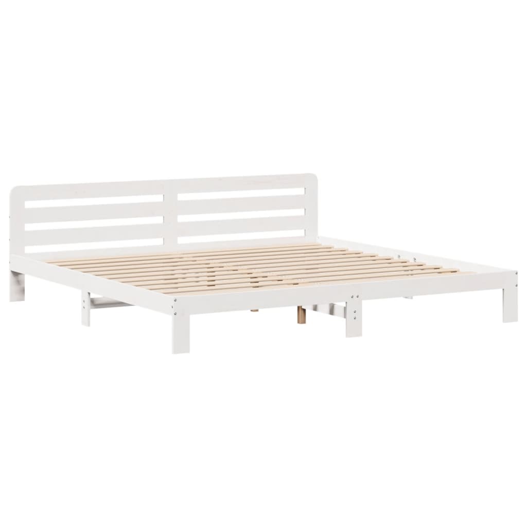 Bedframe zonder matras massief grenenhout wit 180x200 cm