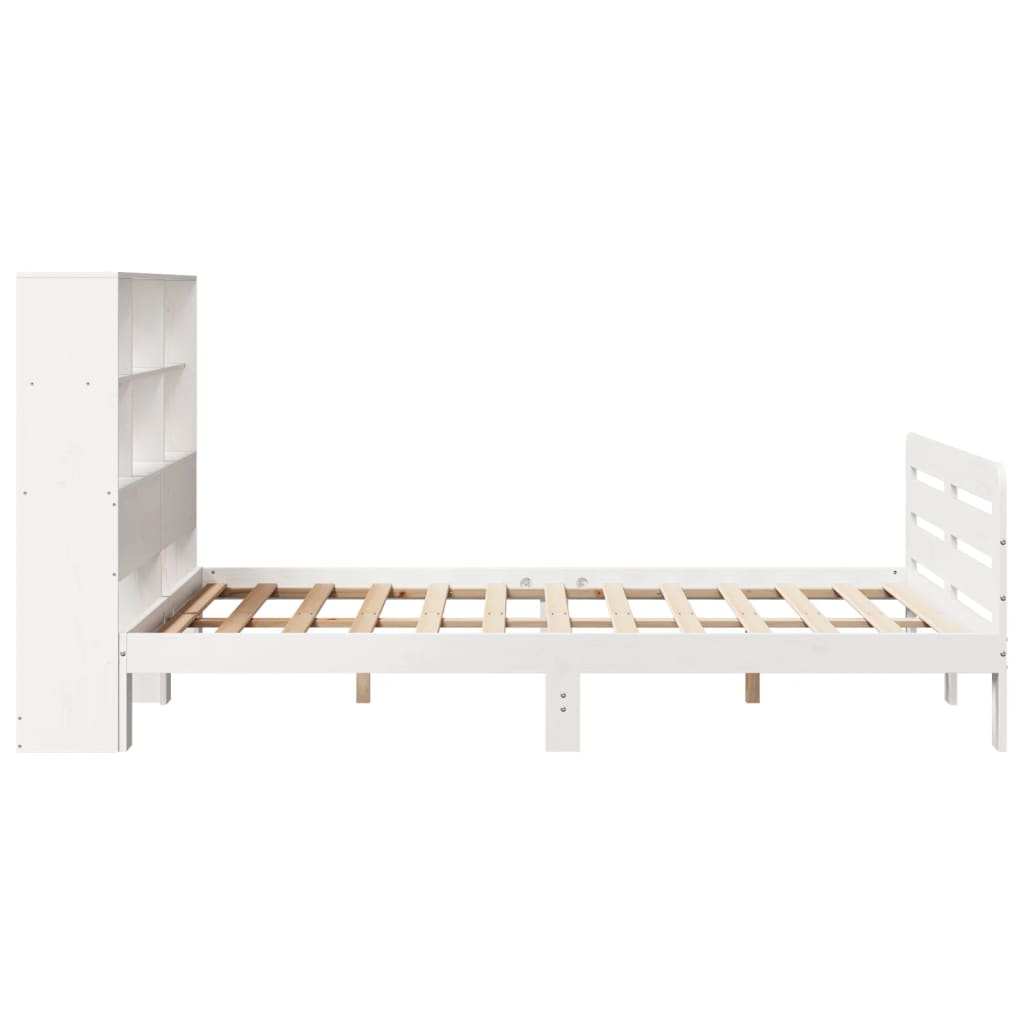 Bedframe zonder matras massief grenenhout wit 135x190 cm