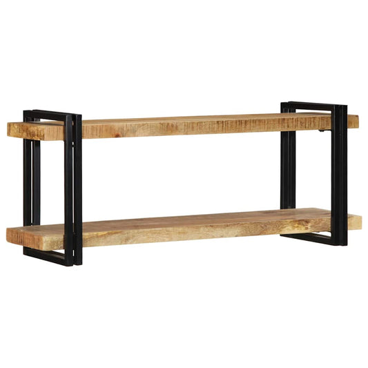 Wandschap 110x33x45 cm massief ruw mangohout