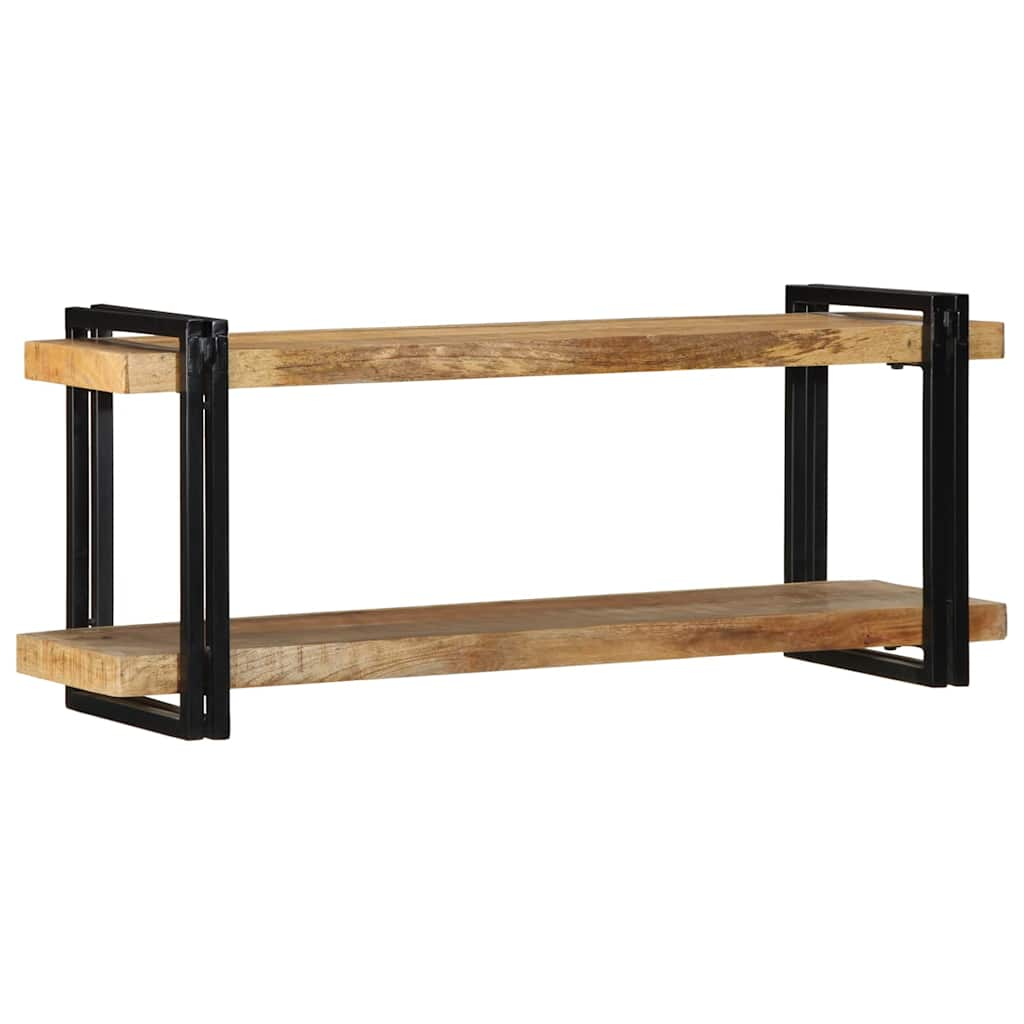 Wandschap 110x33x45 cm massief ruw mangohout