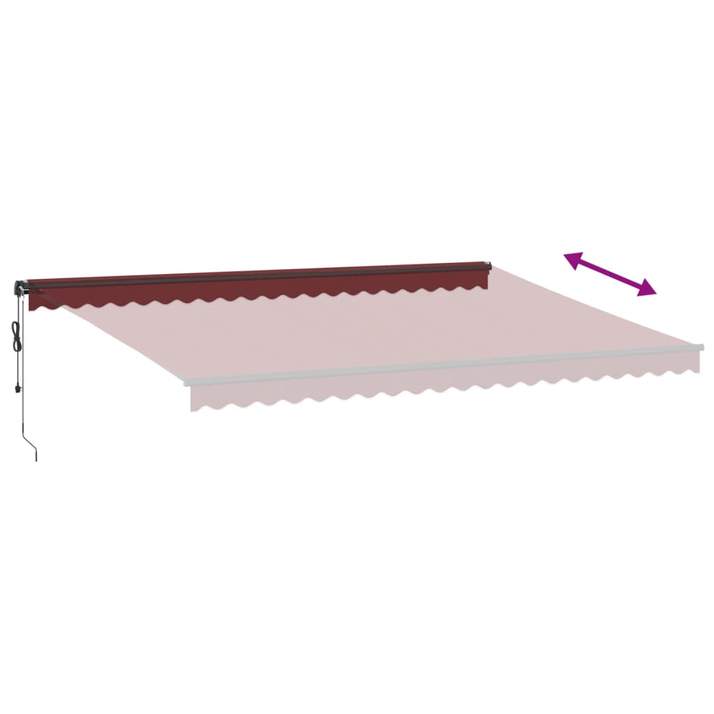 Luifel automatisch uittrekbaar 500x300 cm bordeauxrood