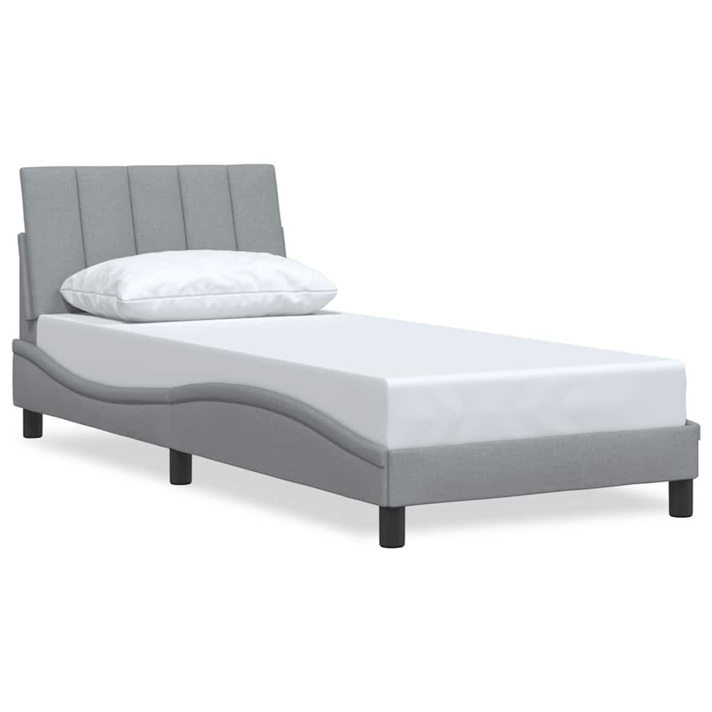 Bedframe zonder matras 80x200 cm stof lichtgrijs