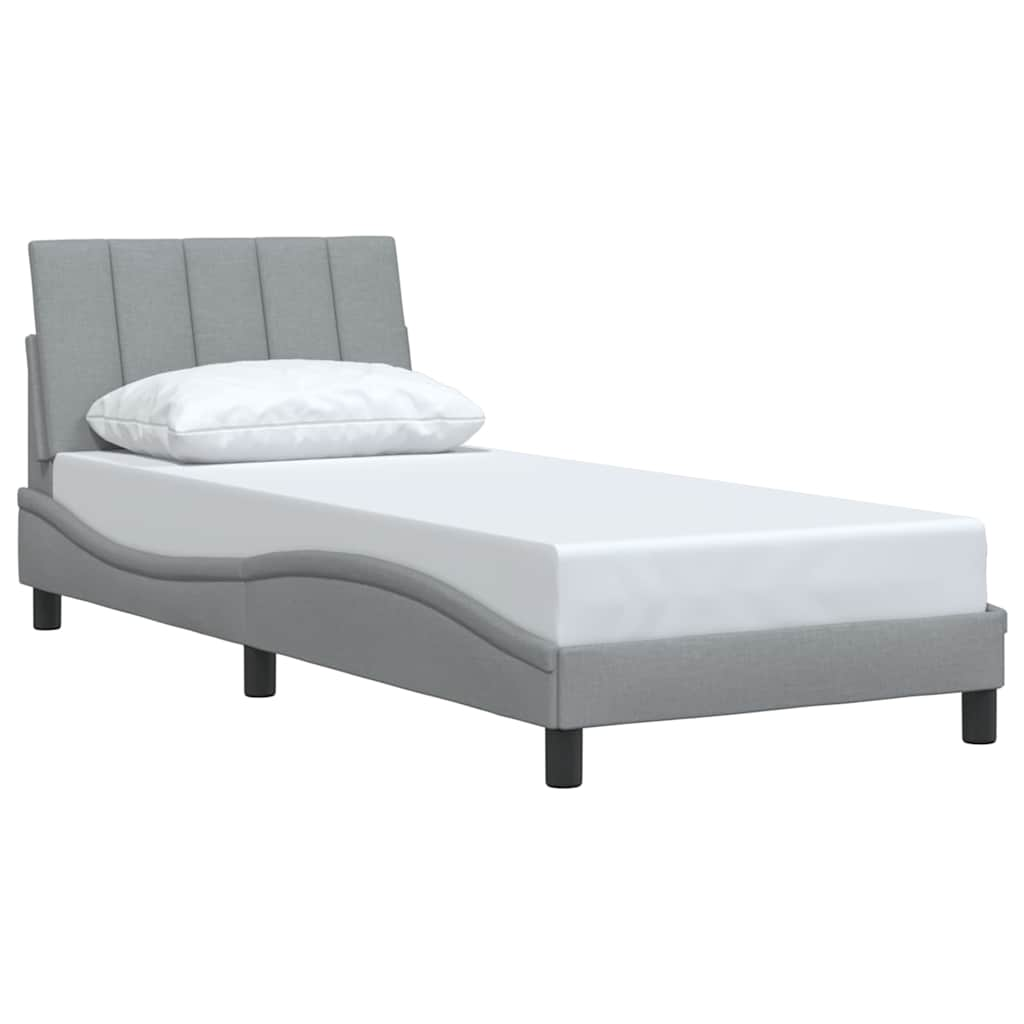 Bedframe zonder matras 80x200 cm stof lichtgrijs