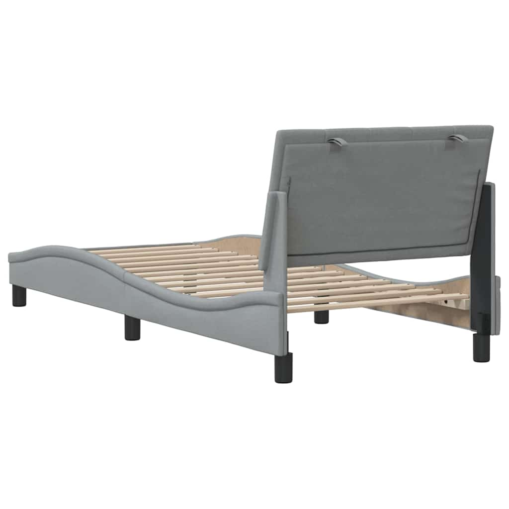 Bedframe zonder matras 80x200 cm stof lichtgrijs