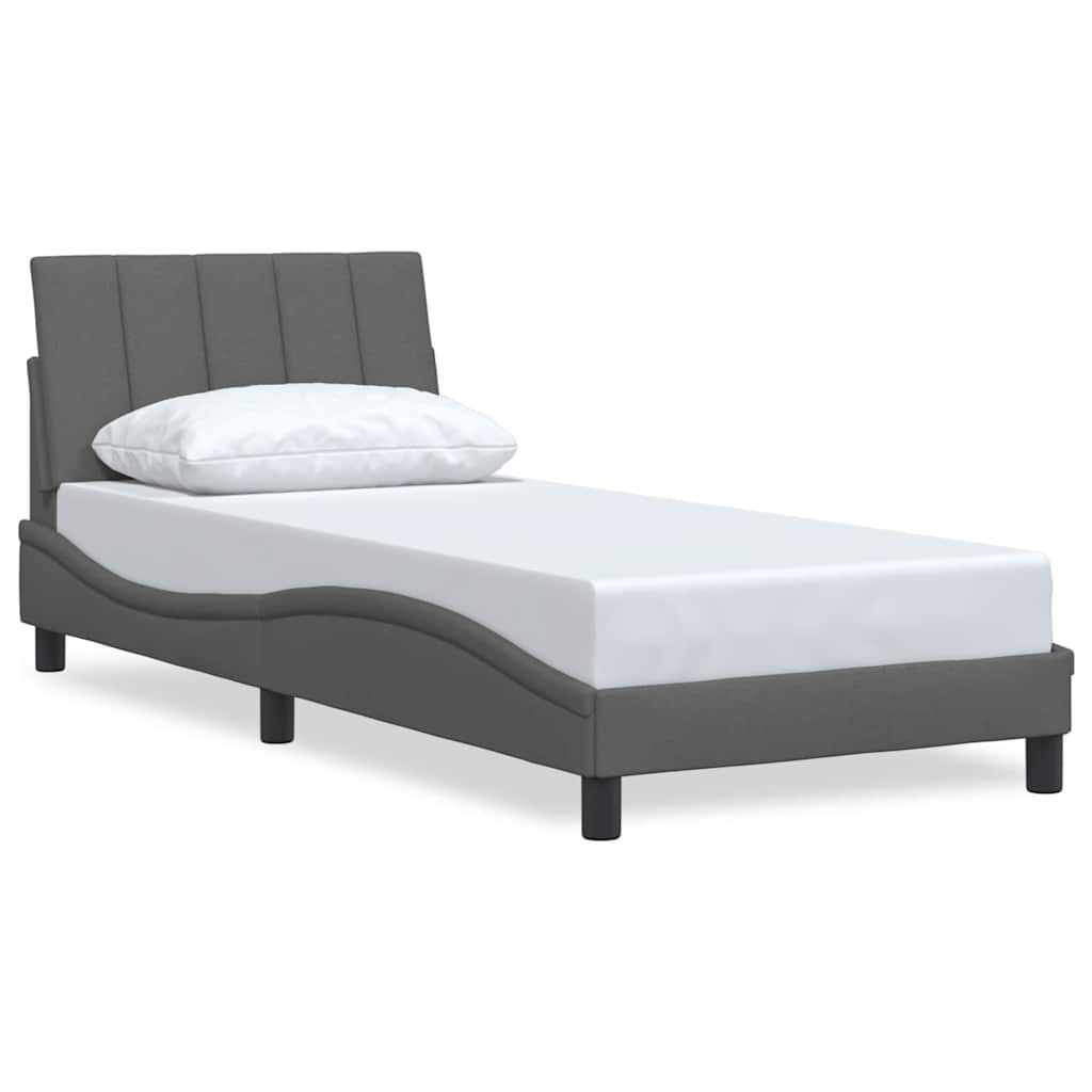 Bedframe zonder matras 80x200 cm stof donkergrijs