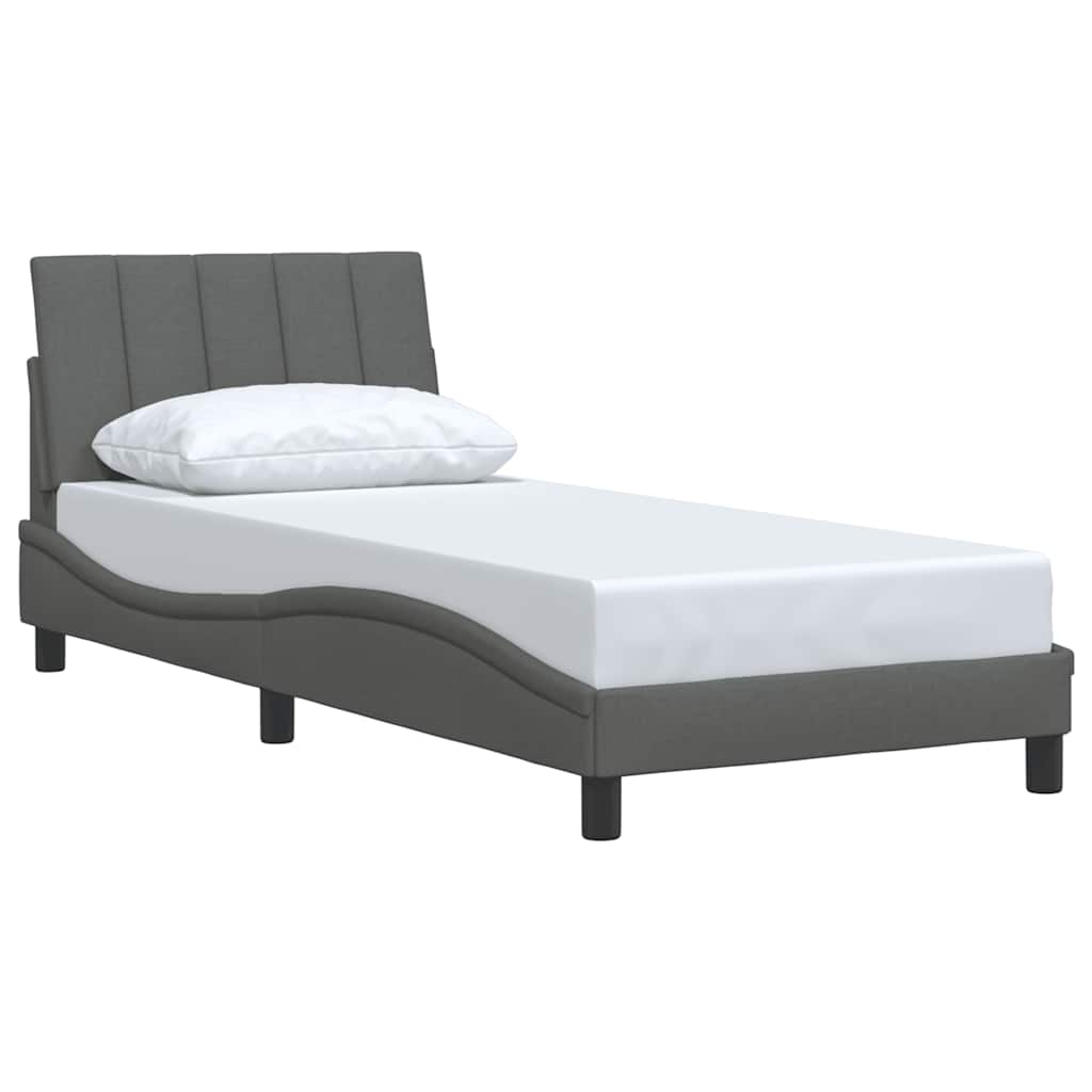 Bedframe zonder matras 80x200 cm stof donkergrijs