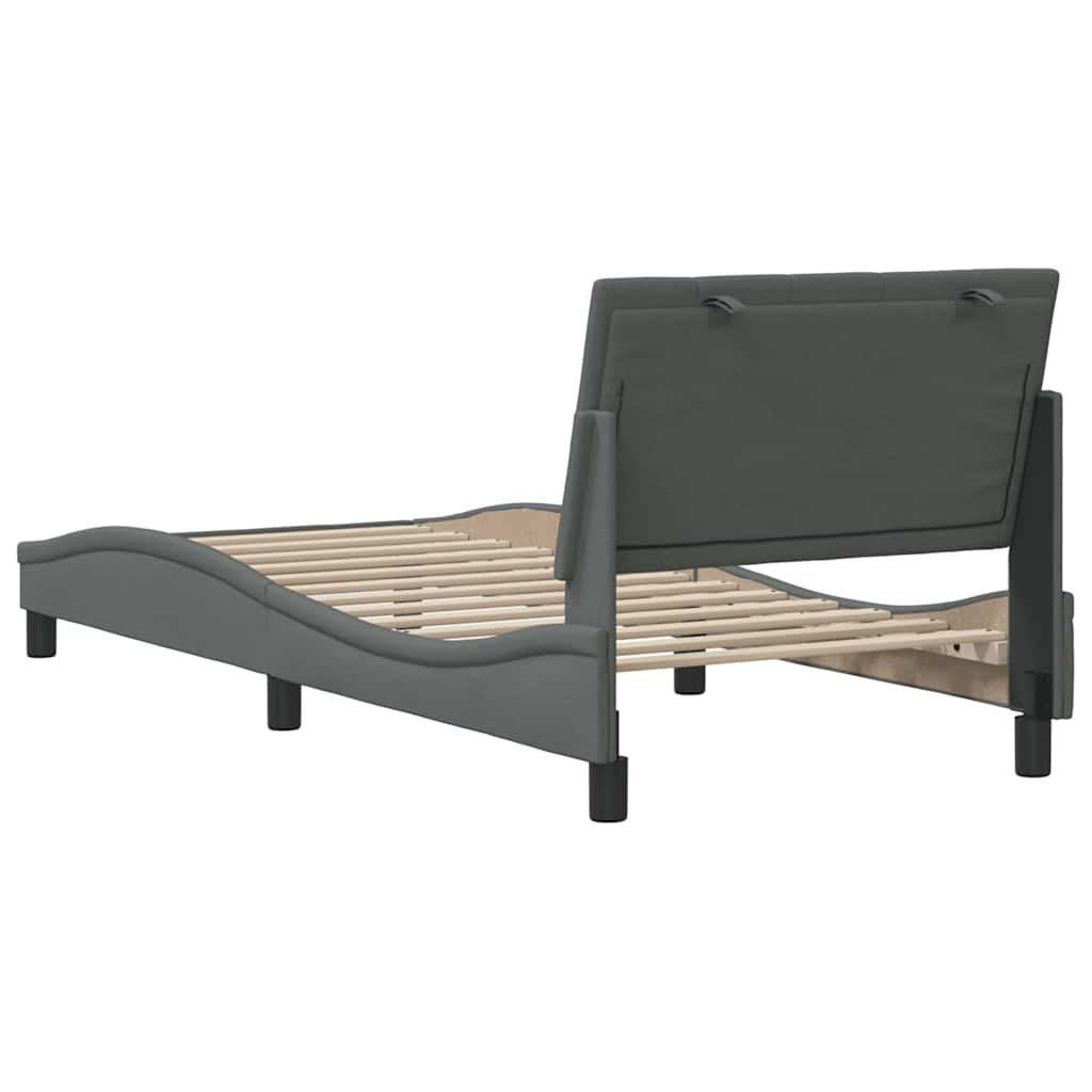 Bedframe zonder matras 80x200 cm stof donkergrijs