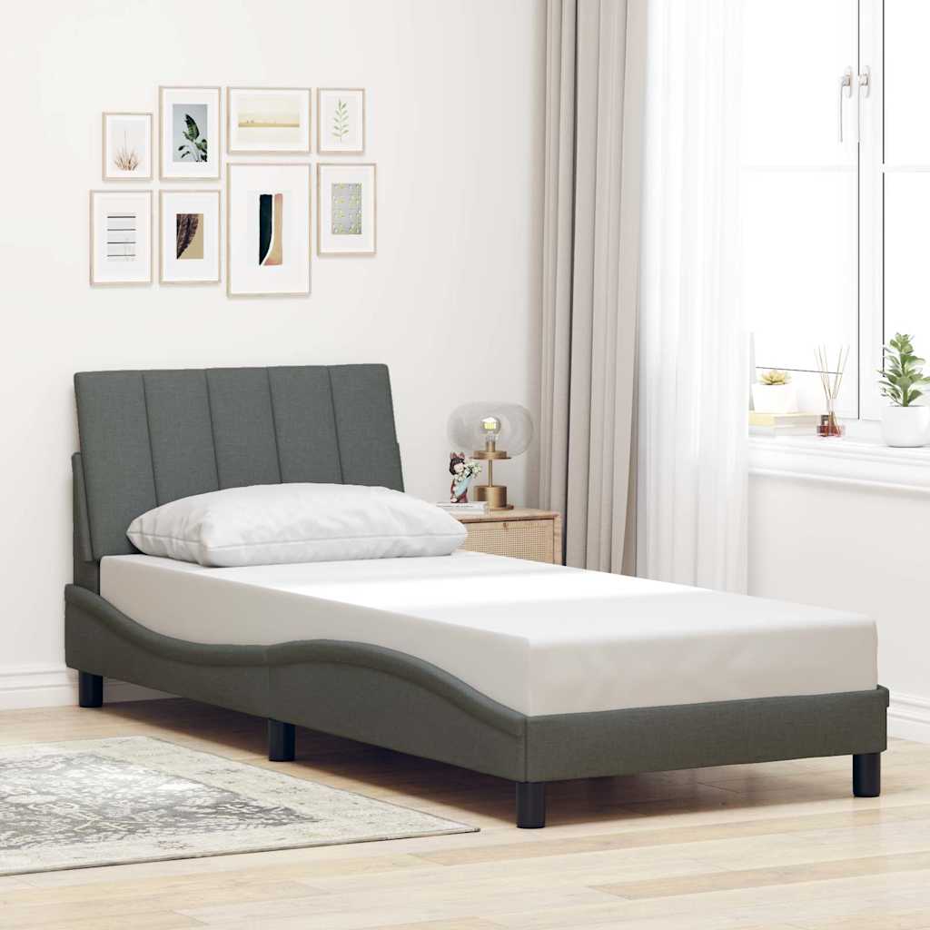 Bedframe zonder matras 80x200 cm stof donkergrijs