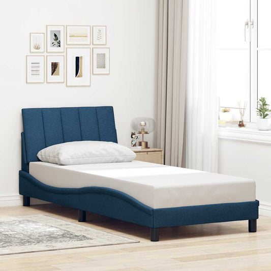 Bedframe zonder matras 80x200 cm stof blauw