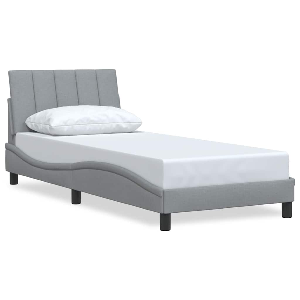 Bedframe zonder matras 90x190 cm stof lichtgrijs