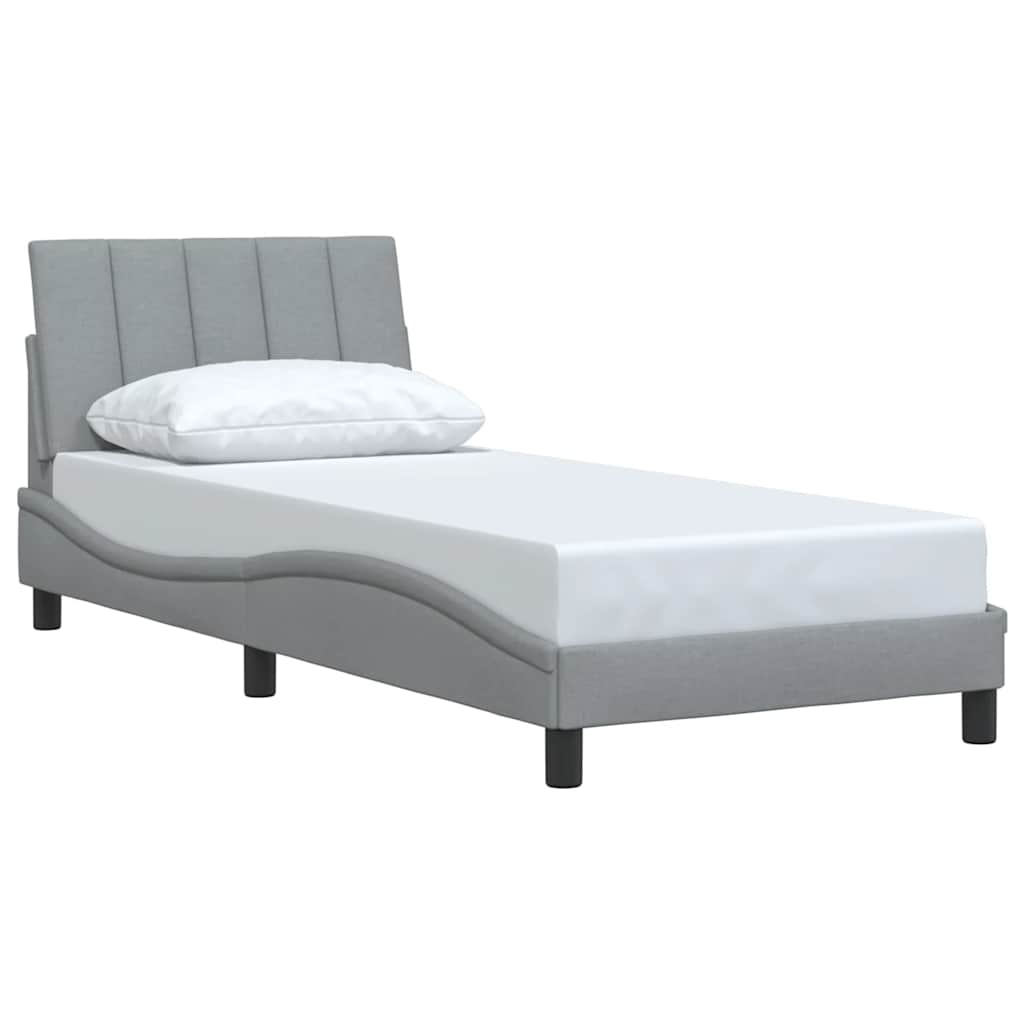 Bedframe zonder matras 90x190 cm stof lichtgrijs