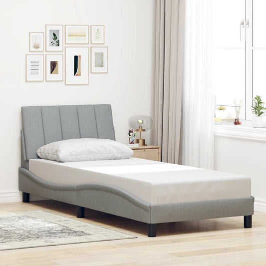 Bedframe zonder matras 90x190 cm stof lichtgrijs