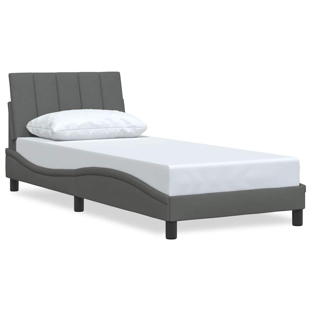 Bedframe zonder matras 90x190 cm stof donkergrijs