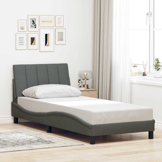 Bedframe zonder matras 90x190 cm stof donkergrijs