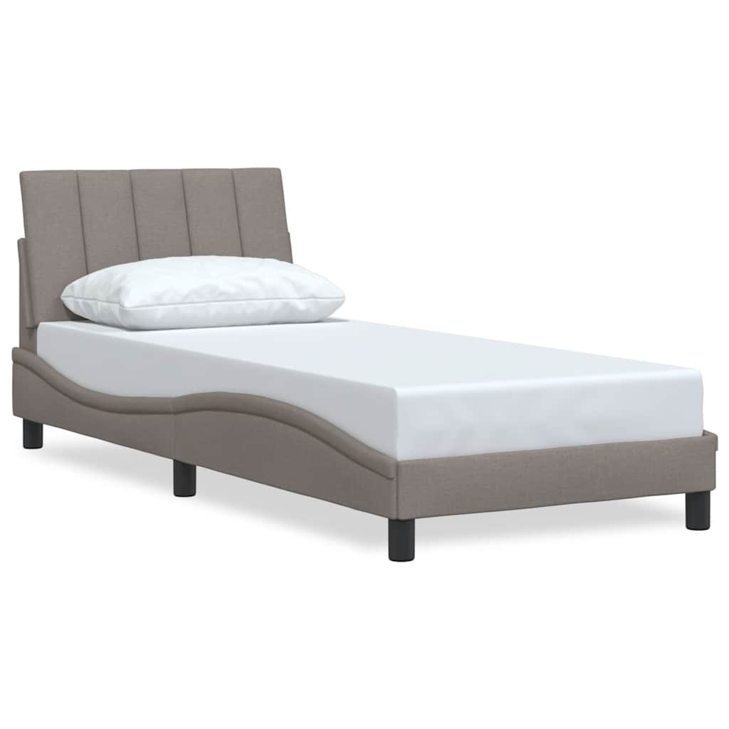 Bedframe zonder matras 90x200 cm stof taupe