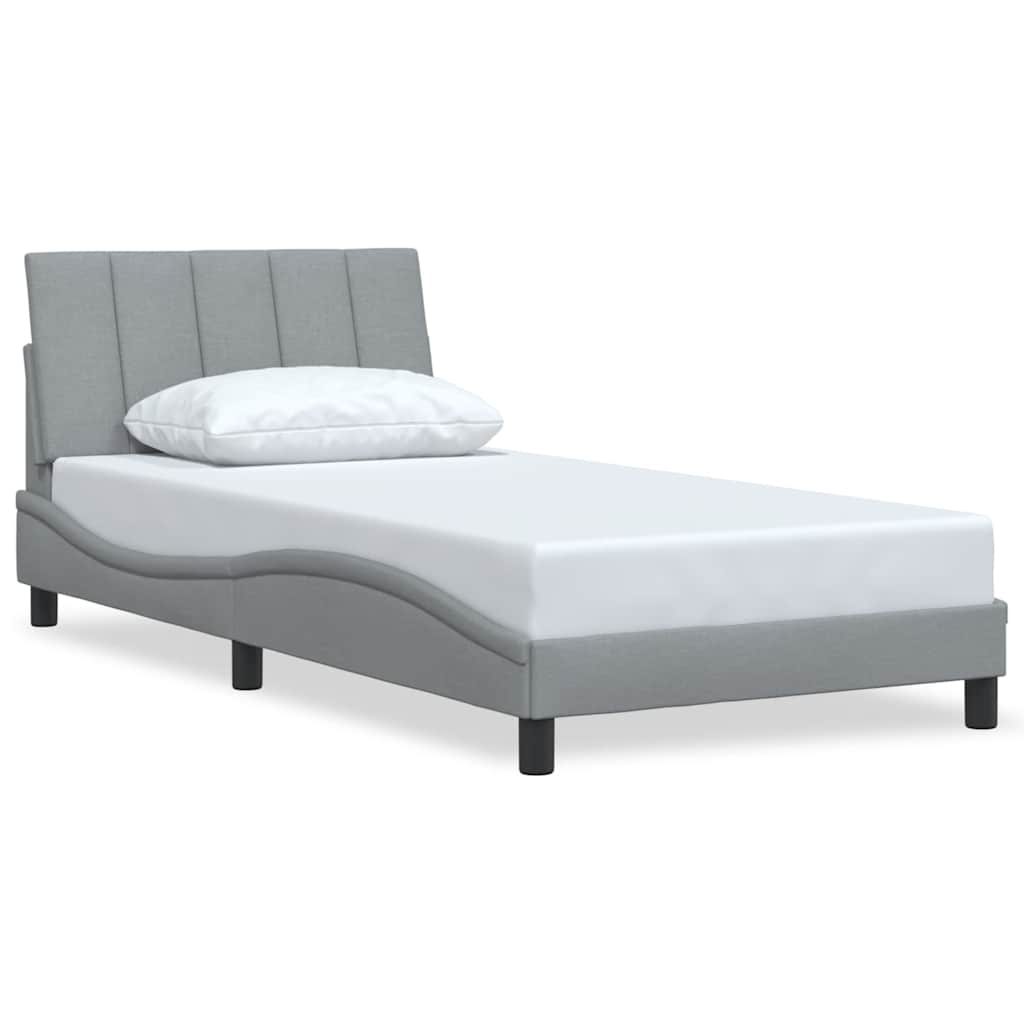 Bedframe zonder matras 100x200 cm stof lichtgrijs