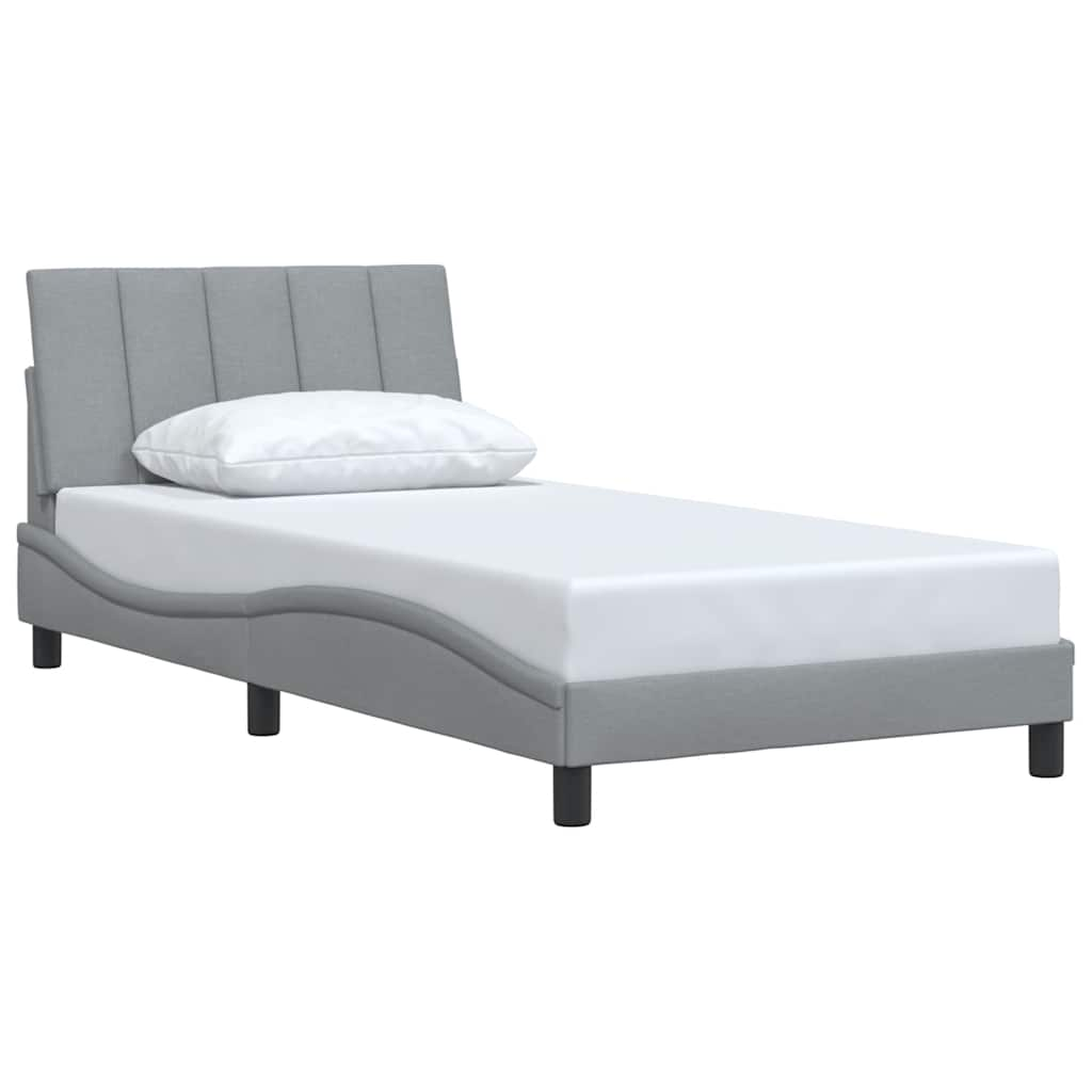 Bedframe zonder matras 100x200 cm stof lichtgrijs