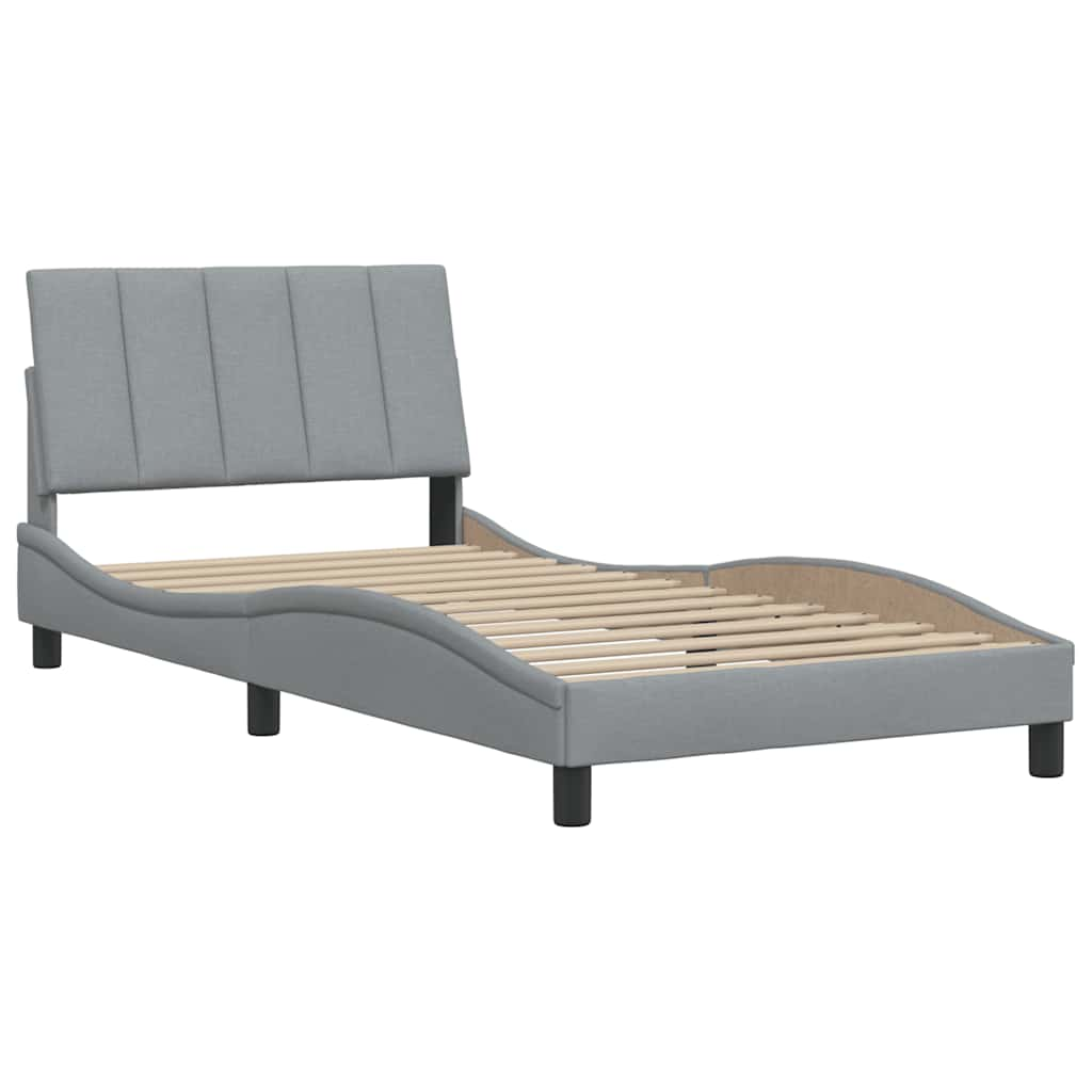 Bedframe zonder matras 100x200 cm stof lichtgrijs