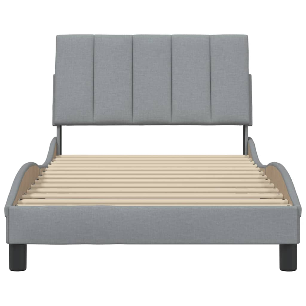 Bedframe zonder matras 100x200 cm stof lichtgrijs