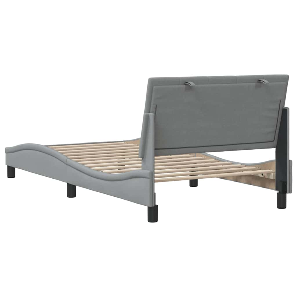 Bedframe zonder matras 100x200 cm stof lichtgrijs