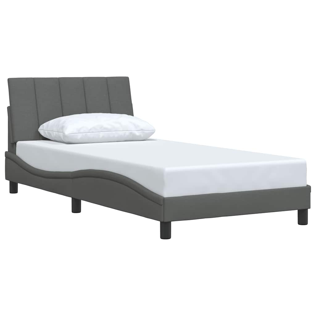 Bedframe zonder matras 100x200 cm stof donkergrijs