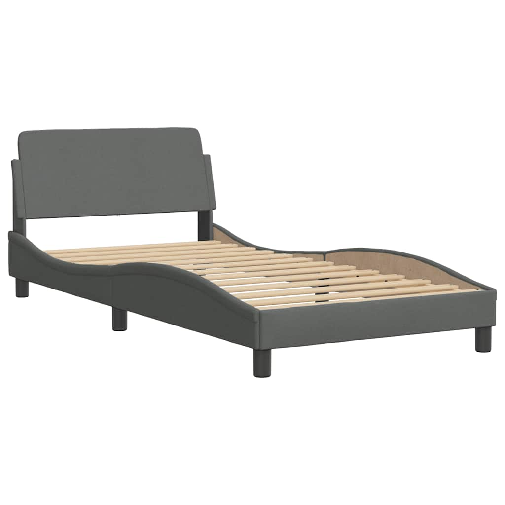 Bedframe zonder matras 100x200 cm stof donkergrijs