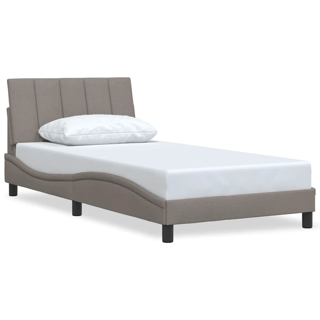 Bedframe zonder matras 100x200 cm stof taupe