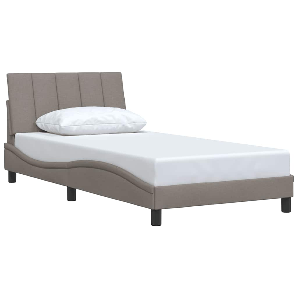 Bedframe zonder matras 100x200 cm stof taupe