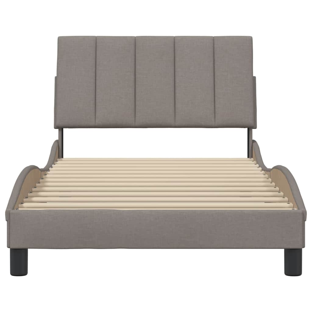 Bedframe zonder matras 100x200 cm stof taupe