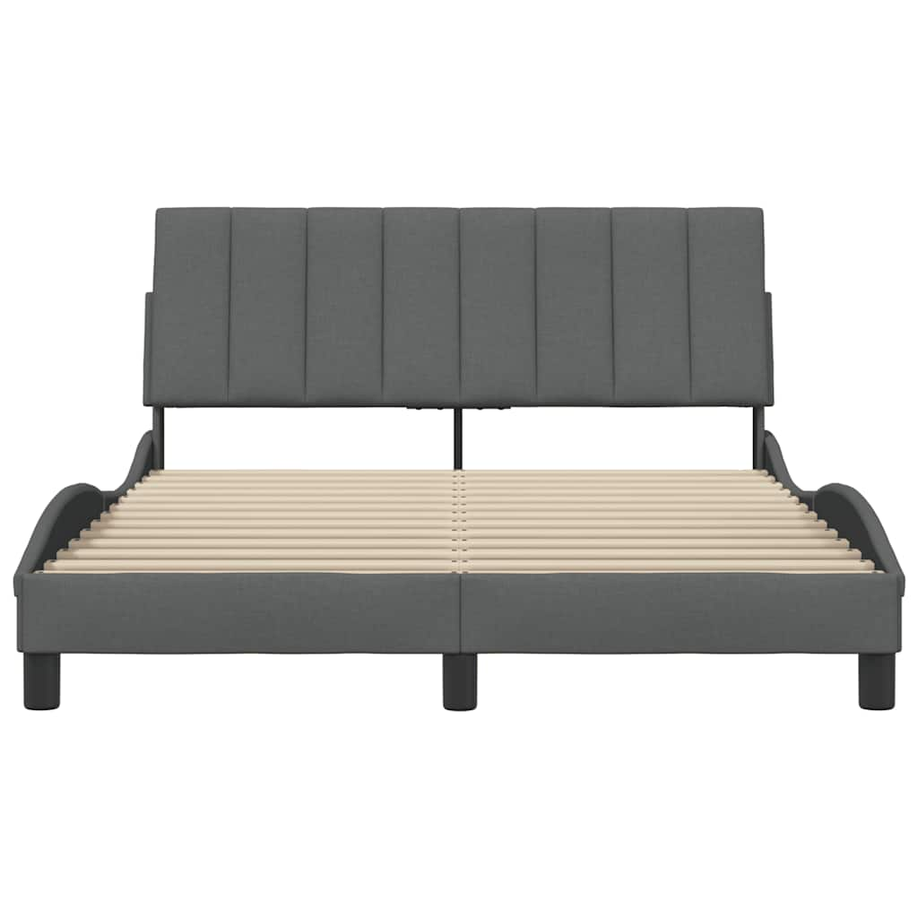 Bedframe zonder matras 120x200 cm stof donkergrijs