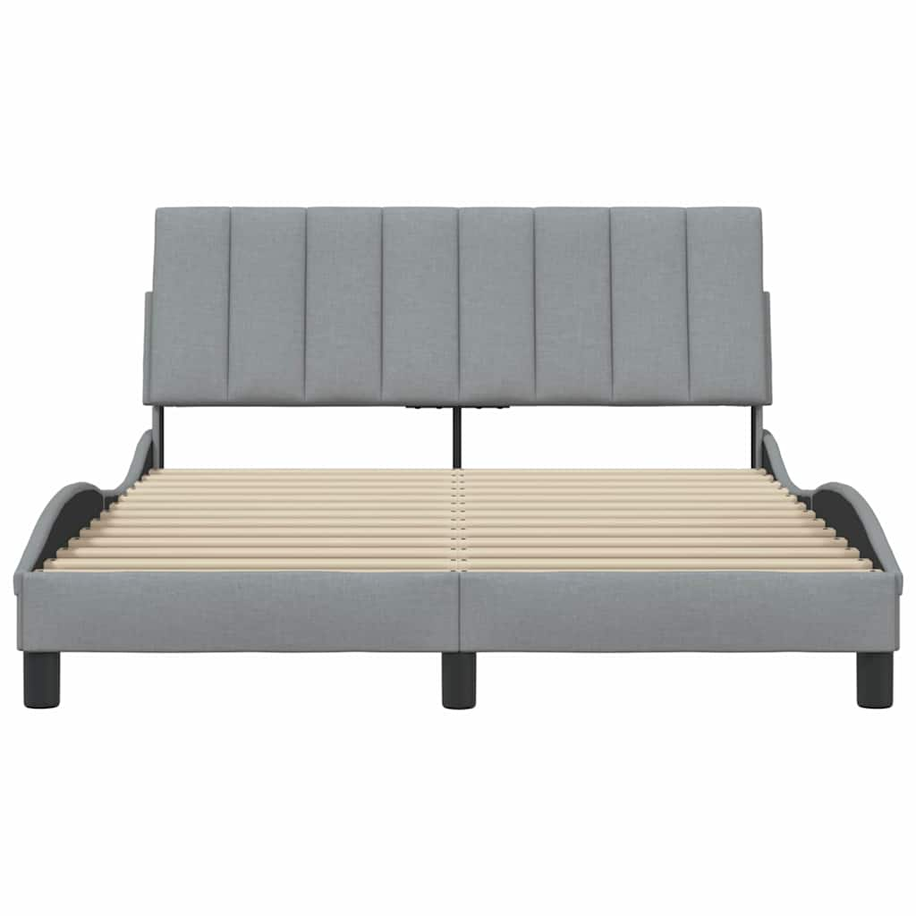 Bedframe zonder matras stof lichtgrijs 140x190 cm