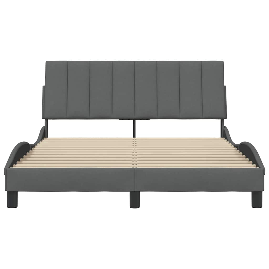 Bedframe zonder matras stof donkergrijs 140x190 cm