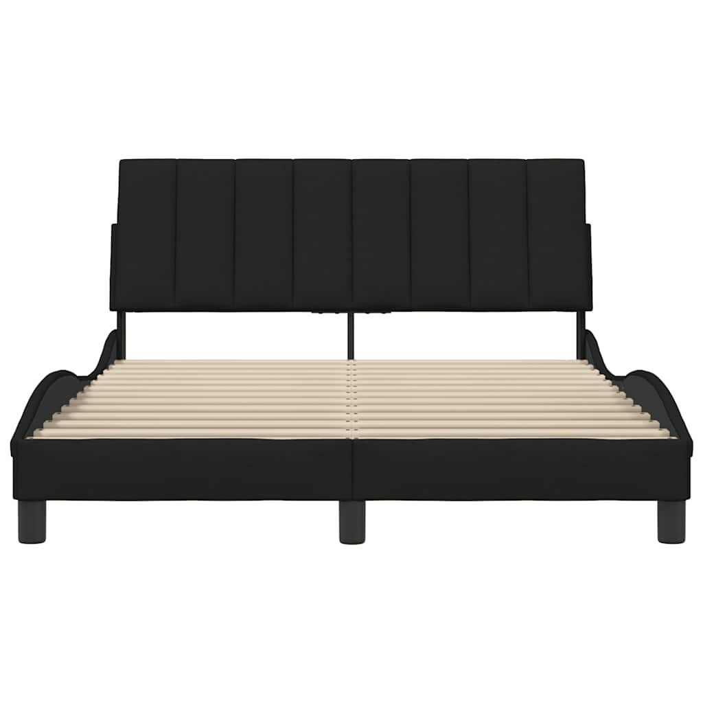 Bedframe zonder matras stof zwart 140x190 cm