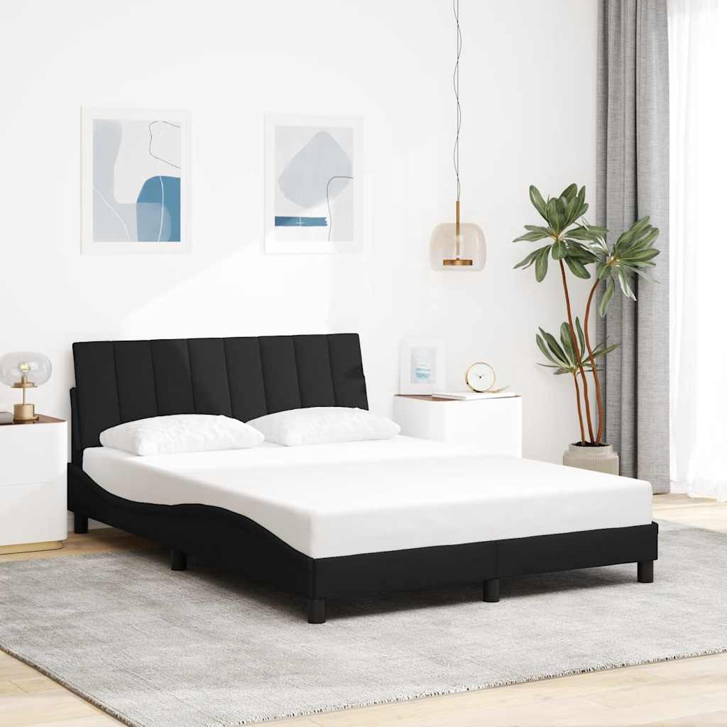 Bedframe zonder matras stof zwart 140x190 cm