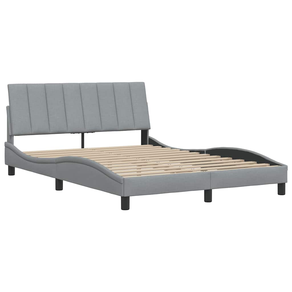 Bedframe zonder matras stof lichtgrijs 140x200 cm